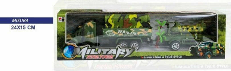 Military-Super-Power-Camion-Militare-Con-Rimorchio-Giocattolo-Gioco-Bambini