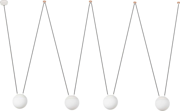 MINE GLASS SPACE 4L Sospensione bianca Illuminazione/Illuminazione per interni/Lampadari lampade a sospensione e plafoniere/Lampade a sospensione Led Mall Home - Napoli, Commerciovirtuoso.it