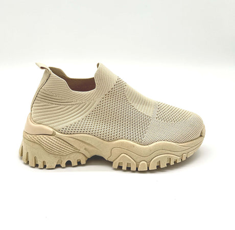 Minerva Sneakers Donna Elasticizzate Con Zeppa 4cm Scarpe No Lace Ecopelle