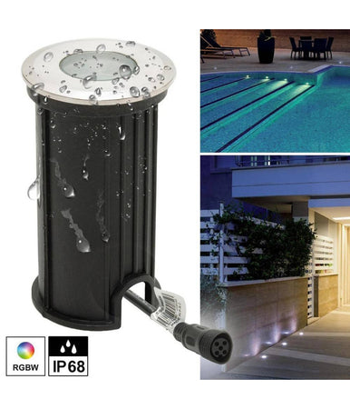Mini Faretto Led Rgbw 24v Calpestabile Incasso 40 Mm Segnapassi 3w Rgb 4000k Dmx