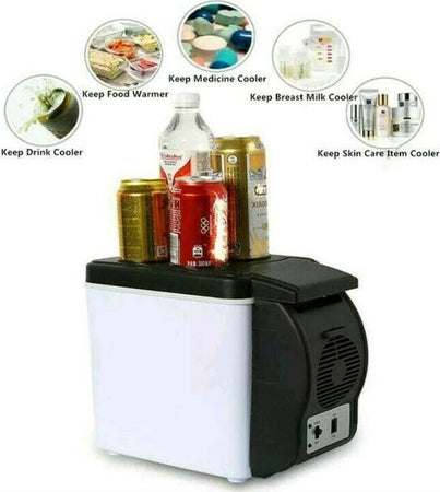 MINI-FRIGO-PORTATILE-6L-DA-VIAGGIO-AUTO-CAMPER-BARCA-CALDO-FREDDO-12V