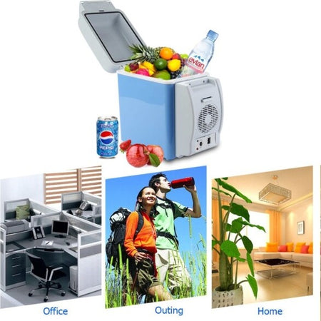 Mini-Frigorifero-Frigo-Portatile-7,5-Litri-12v-Scaldavivande-Auto-Barca-Camper