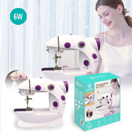 Mini-Macchina-Da-Cucire-Portatile-Cucito-6-Watt-Tx-9063-Elettrica-Con-2-Velocità