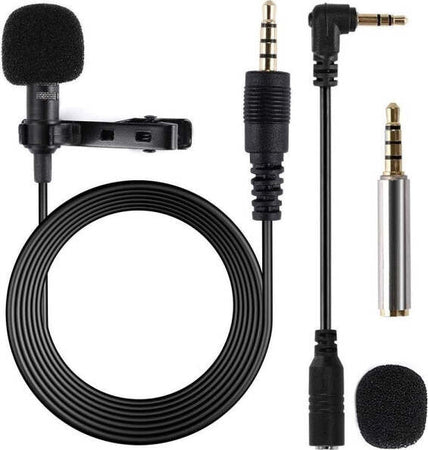Mini-Microfono-Clip-A-Condensatore-Omnidirezionale-3.5mm-Adattatore-Smartphone