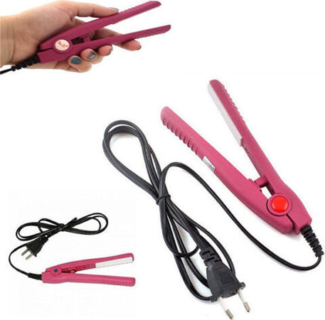 MINI-PIASTRA-IN-CERAMICA-15-CM-PER-CAPELLI-LISCI-LED-PORTATILE-DA-VIAGGIO-BORSA