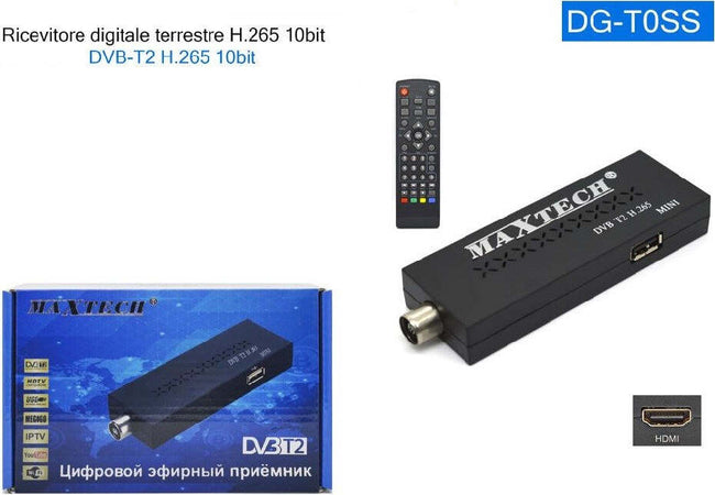 Mini Ricevitore Decoder Digitale Terrestre Dvb-t2 H265 10 Bit Hdmi Usb Dg-t0ss Elettronica e telefonia > Accessori Audio e Video > Decoder Satellitari Trade Shop italia - Napoli, Commerciovirtuoso.it