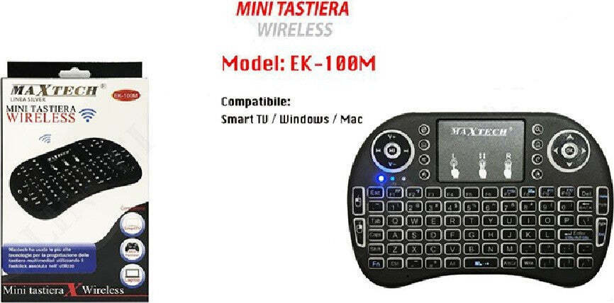 Mini Tastiera Wirelesss Wifi Ek-100m Per Smart Tv Box Playstation Xbox Pc Laptop Elettronica/Informatica/Accessori/Tastiere Mouse e periferiche di input/Tastiere Trade Shop italia - Napoli, Commerciovirtuoso.it
