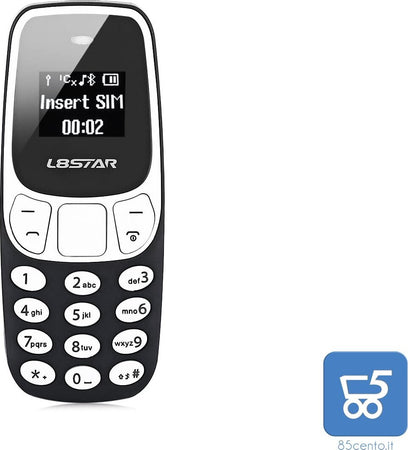 Mini telefono 2 in 1 GSM con Vivavoce Bluetooth Dialer Doppia Scheda SIM L8STAR BM10 NERO