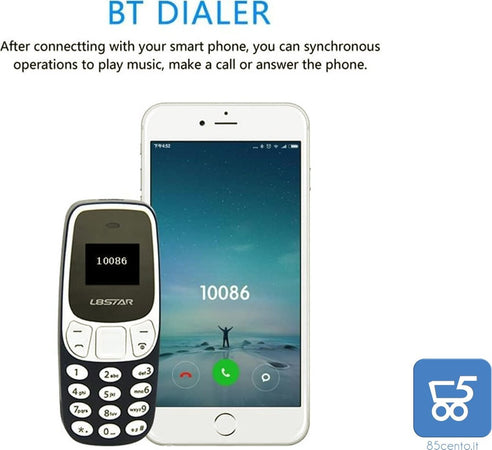 Mini telefono 2 in 1 GSM con Vivavoce Bluetooth Dialer Doppia Scheda SIM L8STAR BM10 NERO