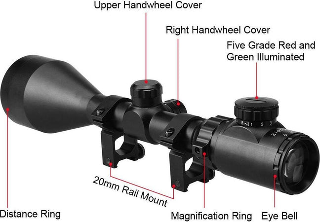 MIRINO OTTICO PRECISIONE PER FUCILE PER CARABINA RETICOLO ILLUMINATO 3-9x56E Sport e tempo libero/Sport/Softair/Mirini Trade Shop italia - Napoli, Commerciovirtuoso.it