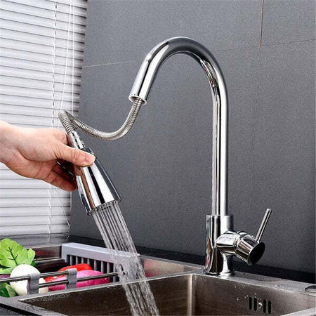 Miscelatore--52923-Acciaio-Con-Doccetta-Allungabile-Lavandino-Rubinetteria