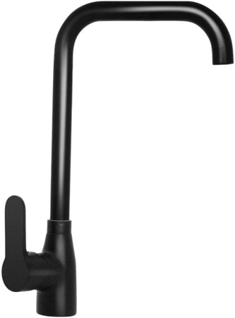Miscelatore Cucina Canna Squadrata In Ottone , Nero opaco Completo