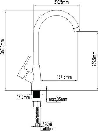 Miscelatore per cucina bianco lucido