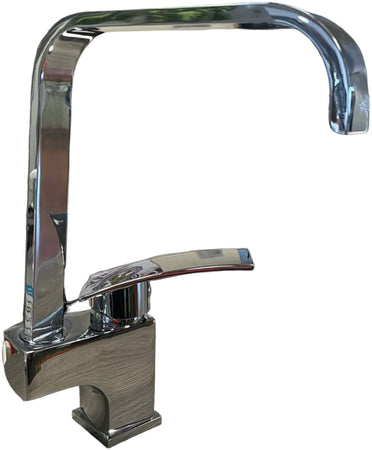 Miscelatore per cucina con canna girevole, stile quadrato moderno