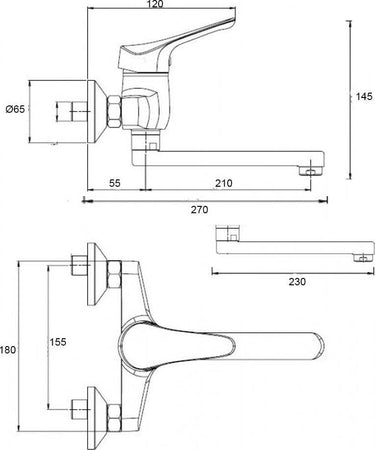 Miscelatore Rubinetto A Muro per Lavello Con 2 Canne Orientabili Fai da te/Attrezzature per cucine e bagni/Impianti per la cucina/Rubinetti da cucina/Rubinetti per lavelli da cucina Ogomondo - Martina Franca, Commerciovirtuoso.it