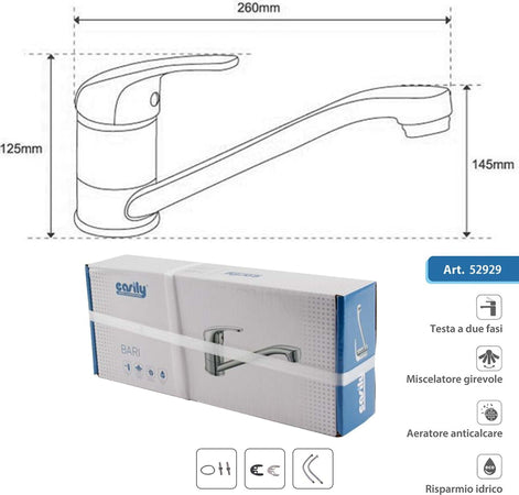 Miscelatore Rubinetto Bari Esy_52929 Canna Bassa Foro Monocomando Rubinetteria Casa, arredamento e bricolage > Cucina > Rubinetti Cucina Trade Shop italia - Napoli, Commerciovirtuoso.it
