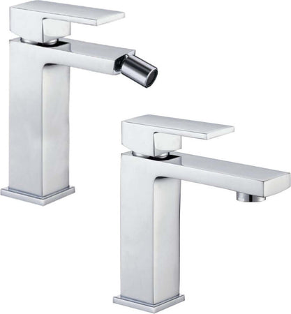 Miscelatore Rubinetto Bidet Cromato + Miscelatore Rubinetto Lavabo Cromato Bagno Casa Fai da te/Attrezzature per cucine e bagni/Attrezzature per bagni/Rubinetti per bidet Ogomondo - Martina Franca, Commerciovirtuoso.it
