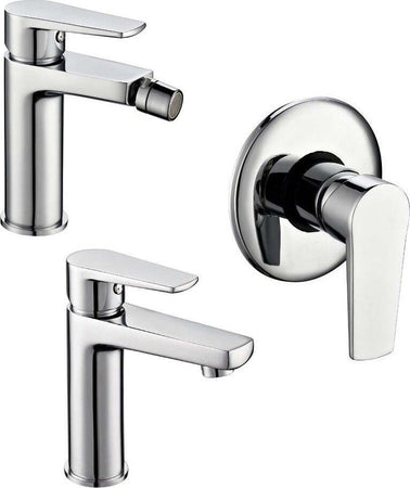 Miscelatore Rubinetto Bidet Cromato + Miscelatore Rubinetto Lavabo Cromato + Miscelatore Doccia Ad Incasso Da Parete Fai da te/Attrezzature per cucine e bagni/Attrezzature per bagni/Rubinetti per lavandini bagno Ogomondo - Martina Franca, Commerciovirtuoso.it