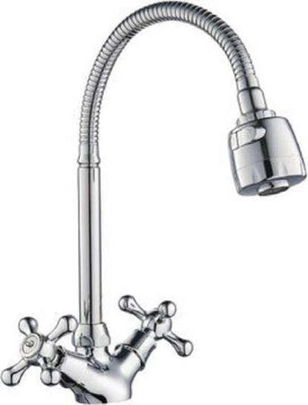Miscelatore-Rubinetto-Flessibile-Manopole-Croce-Cucina-Lavello-Ottone-Roma-69408
