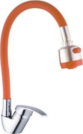 Miscelatore-Rubinetto-Lavabo-A-Doccia-Doccetta-Casa-Cucina-Flessibile-Arancione