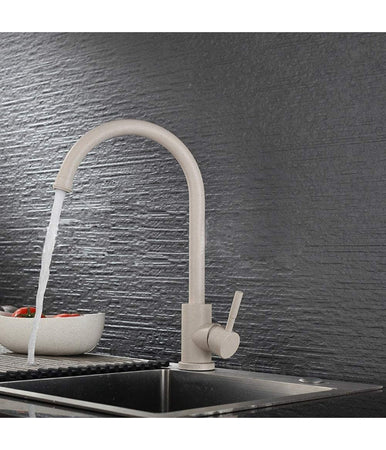 MISCELATORE RUBINETTO LAVELLO CUCINA CANNA ALTA AVENA FRAGRANITE MARRONE BEIGE