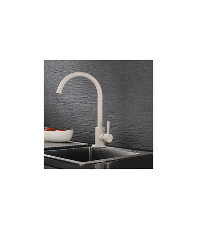 Miscelatore Rubinetto Lavello Cucina Canna Alta Avena Fragranite Marrone Beige