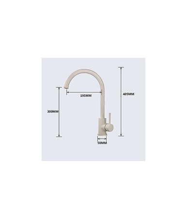 Miscelatore Rubinetto Lavello Cucina Canna Alta Avena Fragranite Marrone Beige