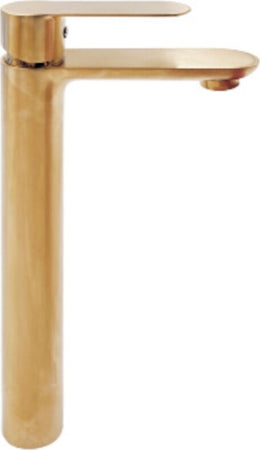 Miscelatore-Rubinetto-Oceania-per-Lavabo-con-Bocca-Alta-in-Ottone-Oro-Satinato