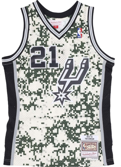 MITCHELL-&-NESS-Canotta-Basket-Uomo-Nba-Alternate-Jersey-Hardwood-Classics-No-21-Tim-Duncan-2013-14-Saaspu-Camo/original-Team-Colors-da-uomo