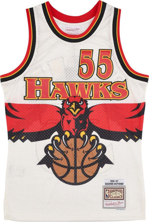MITCHELL-&-NESS-Canotta-Basket-Uomo-Nba-Off-White-Team-Color-Swingman-Jersey-Hardwood-Classics-1996-No-55-Dikembe-Mutombo-Atlhaw-Off-White-da-uomo