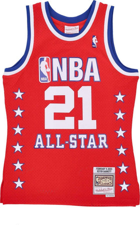 MITCHELL-&-NESS-Canotta-Basket-Uomo-Nba-Swingman-Jersey-Hardwood-Classics-No-21-Kevin-Garnett-Team-West-Red-da-uomo
