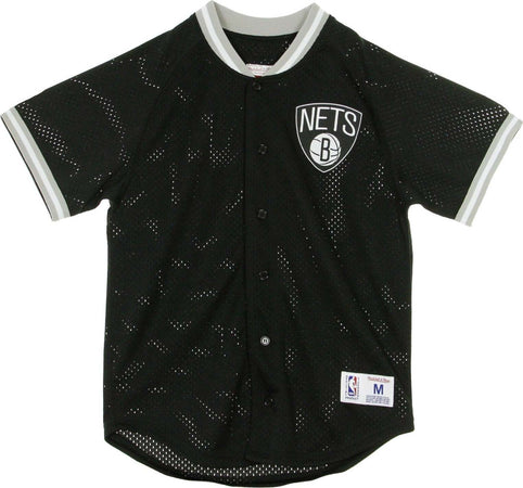 MITCHELL-&-NESS-Casacca-Bottoni-Uomo-Seasoned-Pro-Mesh-Button-Front-Bronet-Nero-da-uomo