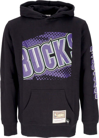 MITCHELL-&-NESS-Felpa-Cappuccio-Uomo-Nba-Big-Face-7.0-Hoodie-Milbuc-Black-da-uomo