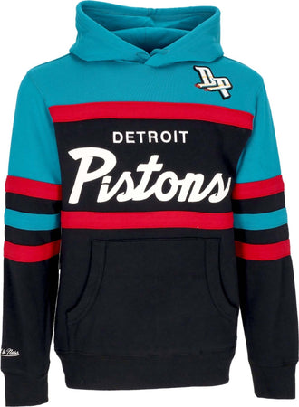 MITCHELL-&-NESS-Felpa-Cappuccio-Uomo-Nba-Head-Coach-Hoodie-Detpis-Original-Team-Colors-da-uomo