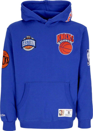 MITCHELL-&-NESS-Felpa-Cappuccio-Uomo-Nba-Hometown-Fleece-Hoodie-Neykni-Royal-da-uomo
