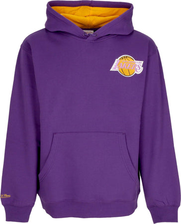 MITCHELL-&-NESS-Felpa-Cappuccio-Uomo-Nba-Premium-Fleece-Vintage-Logo-Hoodie-Ervin-Johnson-Loslak-Purple-da-uomo
