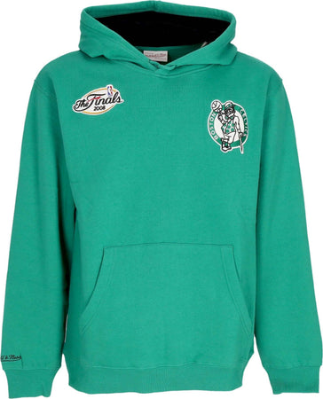 MITCHELL-&-NESS-Felpa-Cappuccio-Uomo-Nba-Premium-Fleece-Vintage-Logo-Hoodie-Paul-Pierce-Boscel-Kelly-Green-da-uomo