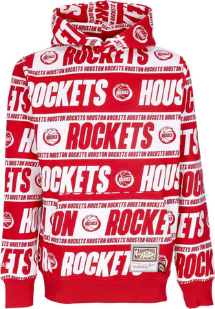 MITCHELL-&-NESS-Felpa-Cappuccio-Uomo-Nba-Teamwrap-Hoodie-Hardwood-Classics-Houroc-Red-da-uomo