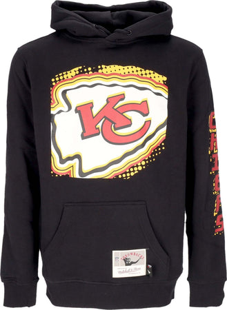 MITCHELL-&-NESS-Felpa-Cappuccio-Uomo-Nfl-Big-Face-7.0-Hoodie-Kanchi-Black-da-uomo