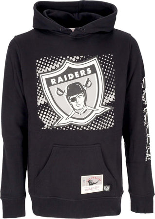 MITCHELL-&-NESS-Felpa-Cappuccio-Uomo-Nfl-Big-Face-7.0-Hoodie-Oakrai-Black-da-uomo