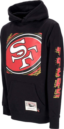 MITCHELL-&-NESS-Felpa-Cappuccio-Uomo-Nfl-Big-Face-7.0-Hoodie-Saf49e-Black-da-uomo