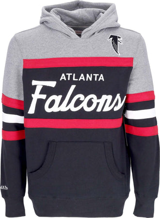 MITCHELL-&-NESS-Felpa-Cappuccio-Uomo-Nfl-Headcoach-Hoodie-Atlfal-Black-da-uomo