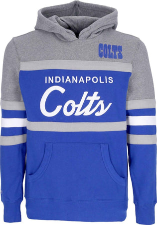 MITCHELL-&-NESS-Felpa-Cappuccio-Uomo-Nfl-Headcoach-Hoodie-Indcol-Royal-da-uomo