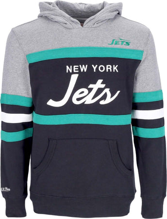 MITCHELL-&-NESS-Felpa-Cappuccio-Uomo-Nfl-Headcoach-Hoodie-Neyjet-Black-da-uomo