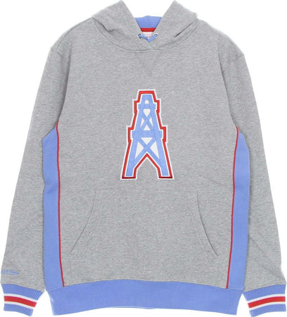 MITCHELL-&-NESS-Felpa-Cappuccio-Uomo-Nfl-Pinnacle-Heavyweight-Fleece-Hoodie-Houoil-Grey-Heather/original-Team-Colors-da-uomo