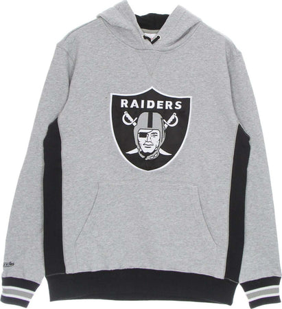 MITCHELL-&-NESS-Felpa-Cappuccio-Uomo-Nfl-Pinnacle-Heavyweight-Fleece-Hoodie-Oakrai-Grey-Heather/original-Team-Colors-da-uomo
