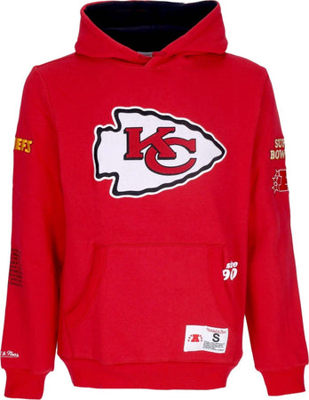 MITCHELL-&-NESS-Felpa-Cappuccio-Uomo-Nfl-Team-Origins-Fleece-Hoodie-Kanchi-Scarlet-da-uomo
