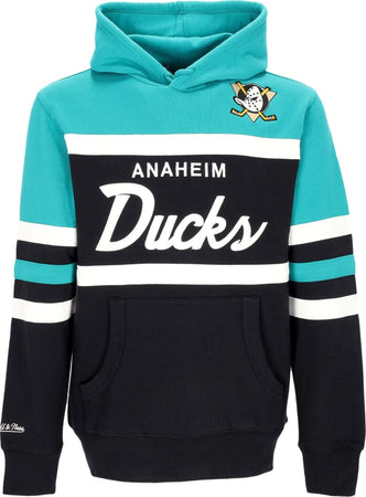 MITCHELL-&-NESS-Felpa-Cappuccio-Uomo-Nhl-Head-Coach-Hoodie-Anaduc-Original-Team-Colors-da-uomo