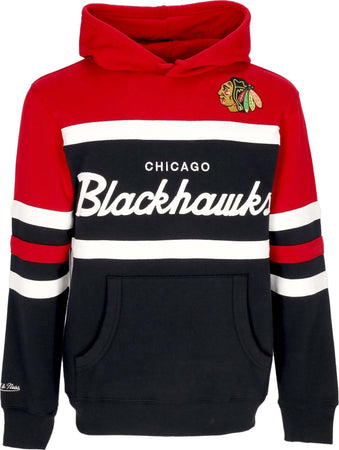 MITCHELL-&-NESS-Felpa-Cappuccio-Uomo-Nhl-Head-Coach-Hoodie-Chibla-Original-Team-Colors-da-uomo