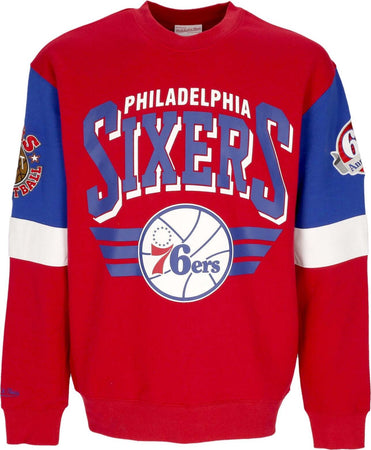 MITCHELL-&-NESS-Felpa-Girocollo-Uomo-Nba-All-Over-Crew-3.0-Phi76e-Original-Team-Colors-da-uomo